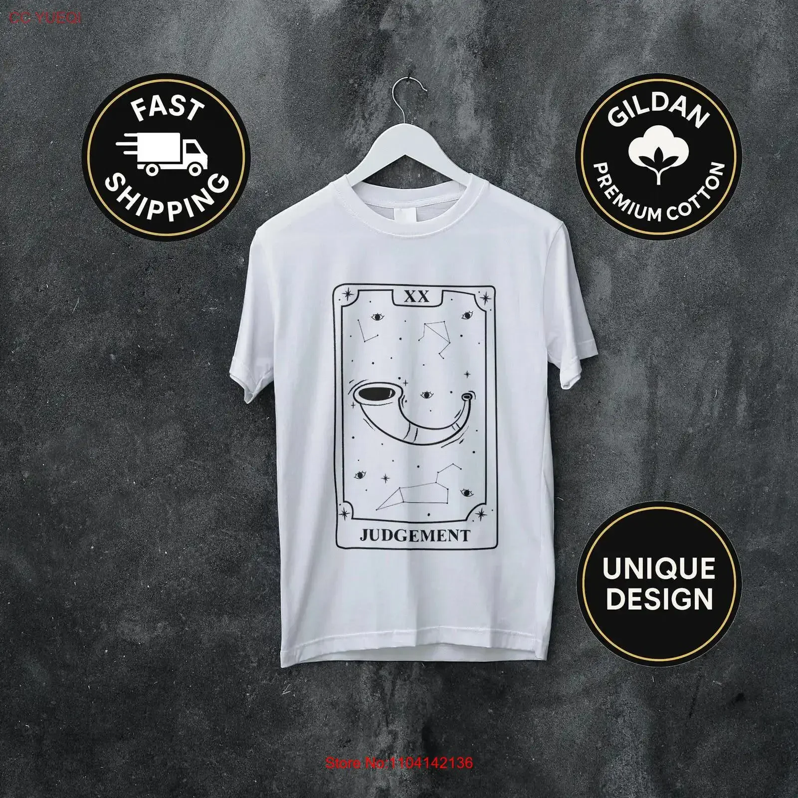 Camiseta de tarot Judgment Rider Waite con diseño de cuerno y ojo cósmicos, regalo de revelación espiritual y despertar oculto para amantes, estilo vintage