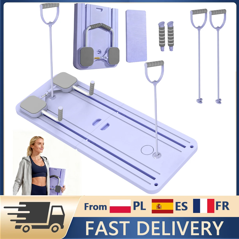 Planche de fitness pliable multifonctionnelle pour exercices abdominaux, planche de glisse Pilates pour l'entraînement de la force du tronc avec genouillère