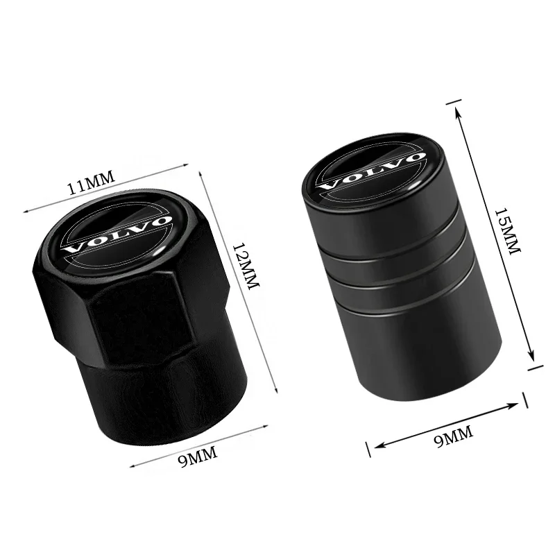 4Pcs/Set Car Tire Valve Cover Aluminum Tire Dust Cover For Volvo XC90 S60 V40 XC60 S80 S40 V70 V50 S90 T6 V60 V90 XC40 XC70 C30