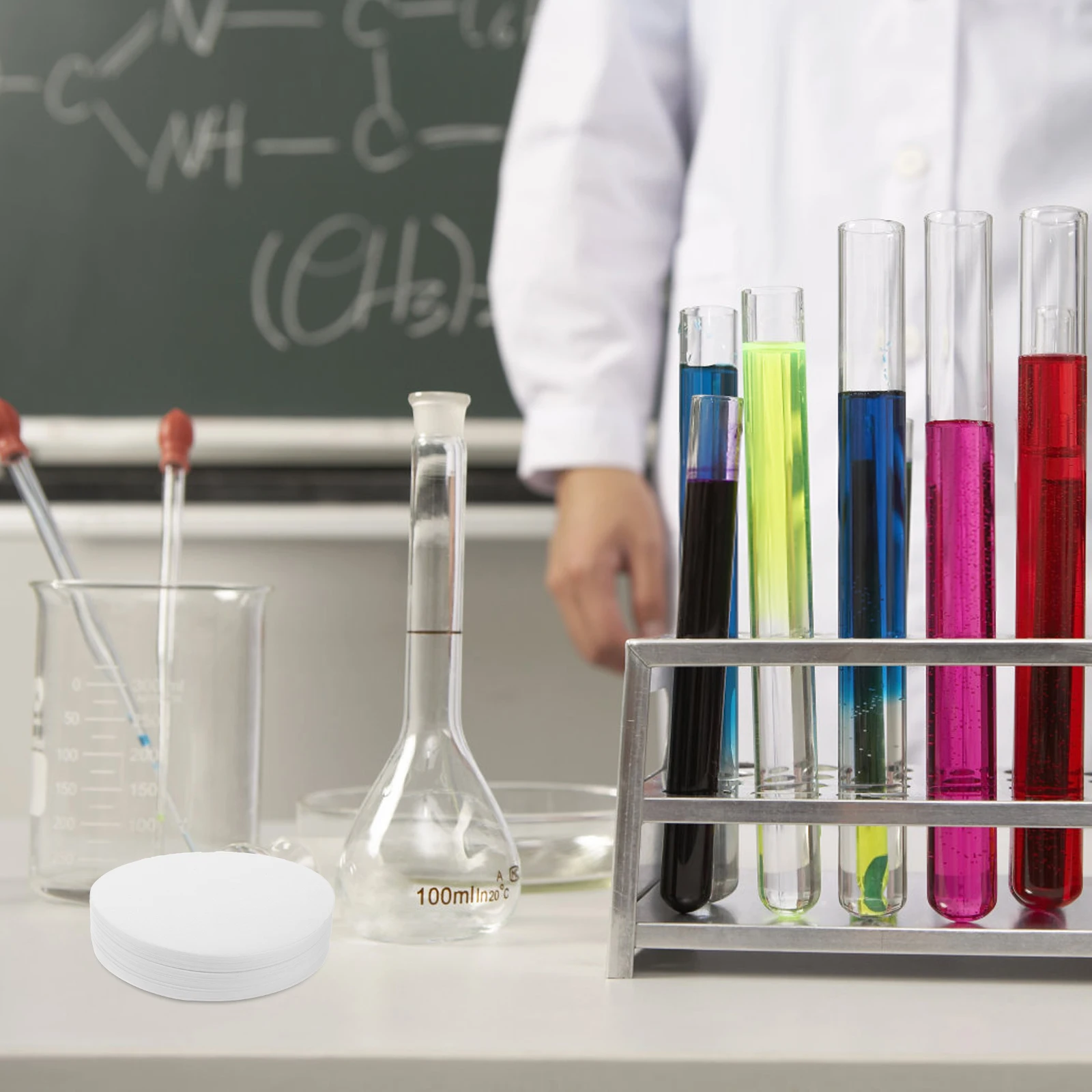 

100 pcs Medium Speed Filter Paper Discs Chemistry Lab Equipment Chromatography Experiments Cellulose Based Teaching