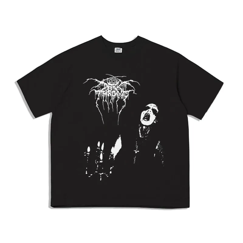 

Black Metal Darkthrone Rock Band T-shirt Men's and Women's Stylish Casual High Quality Motorcycle T-shirt
