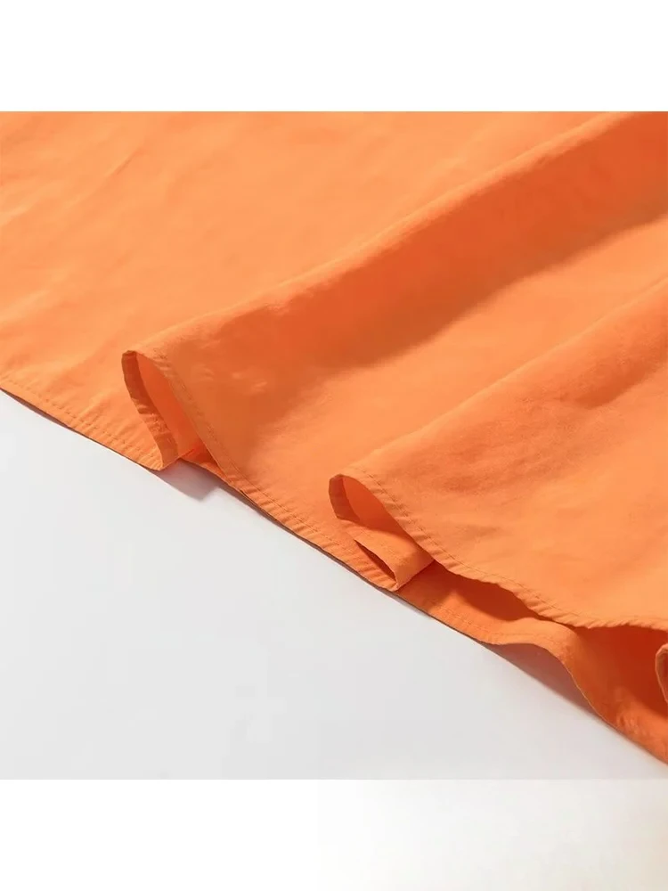 KONDALA Abito da donna arancione sexy chic Solido scollo a V profondo Backless Bow Cami Dress Abito da spiaggia per feste estive di nuova moda