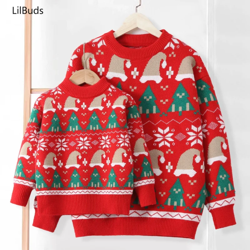 2024 Children Clothing Baby Cotton Autumn Winter Kids Christmas Tree Sweater Girls Jumper Coat Thick Wool Boys Pullover Knitwear