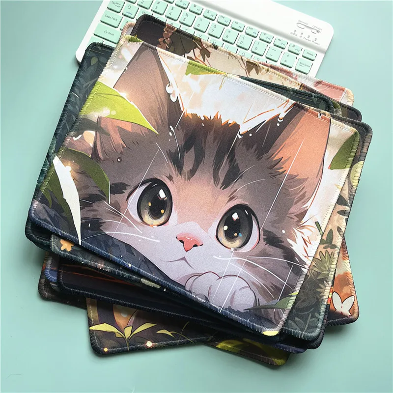 Kawaii Mouse Pad Cat Pad Mouse Desk Cartoon Table Mat Cute Gaming Mouse Pad Soft Overlock Mouse Pad Computer Office Accessories