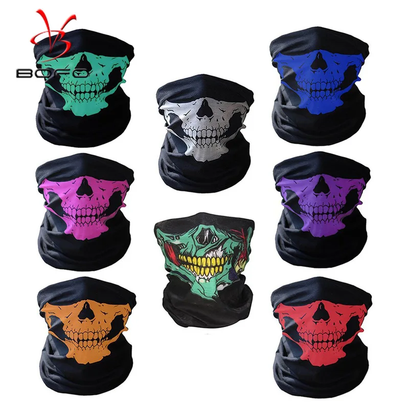 Skull Facecover Outdoor Riding Mask Multicolor Bicycle Ski Skull Half Face Mask Ghost Scarf Use Neck Warmer Multi-purpose Mask view 6
