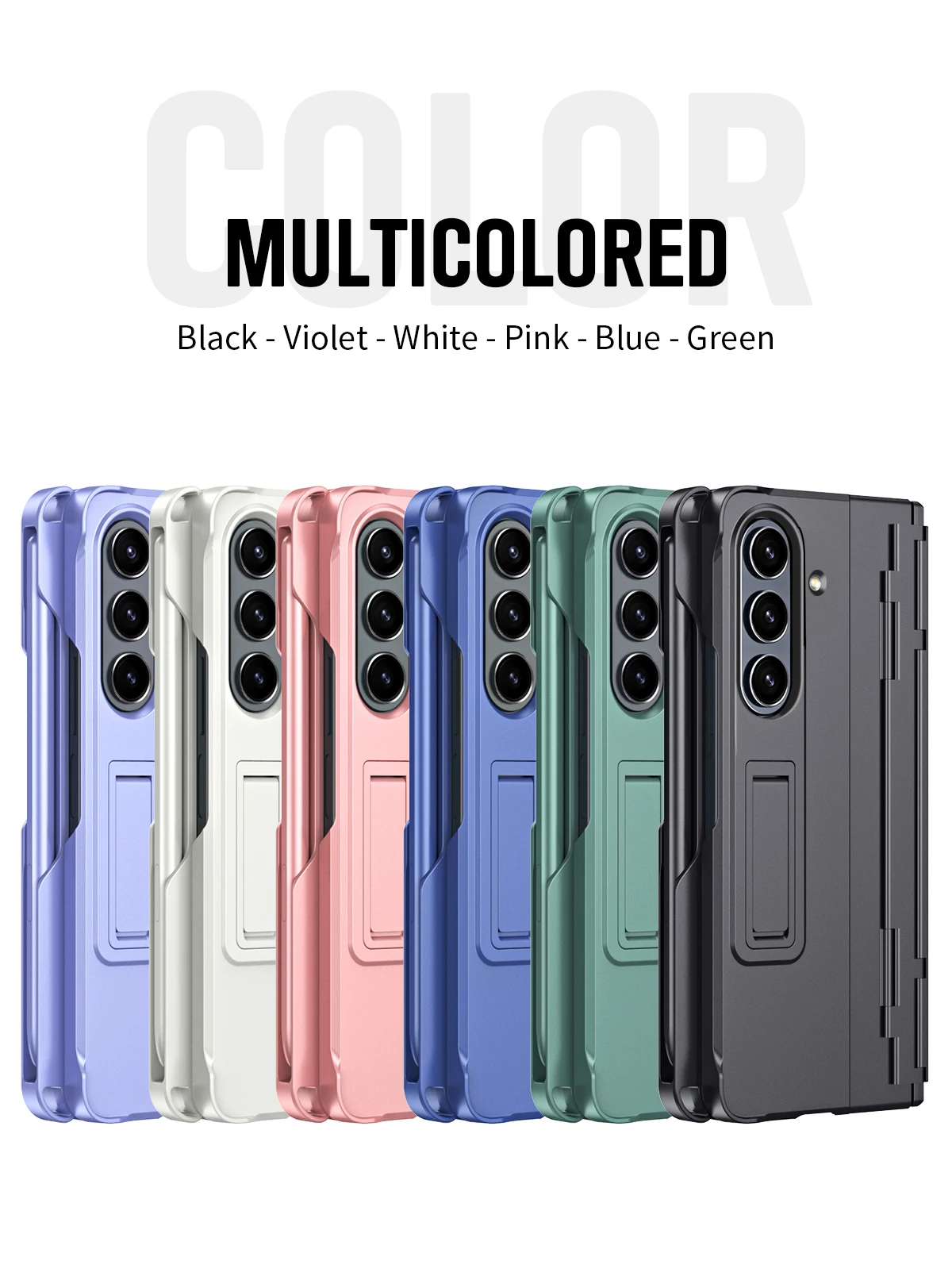 

For Samsung Galaxy Z Fold 7 6 5 4 3 Luxury Phone Case Hinge Invisible Bracket Screen Glass Protect Film & Pen ,Shockproof Cover