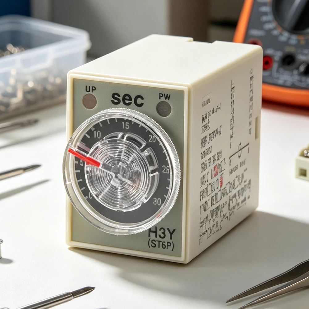 for h3y(ST6P) 2 220VAC Time Relay with 30S Mechanical Adjustment 5A 220VAC SPDT Contacts for Motor Control and Lighting Shutdown