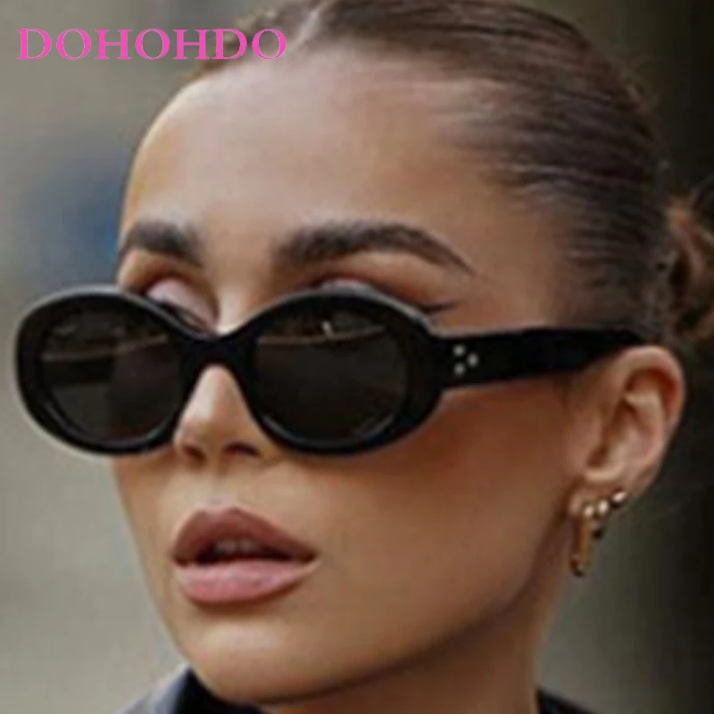 

New Fashion Designer Small Oval Sunglasses Women Luxury Vintage Travel Shades Men Sun Glasses UV400 Unisex Anti-Glare Eyewear