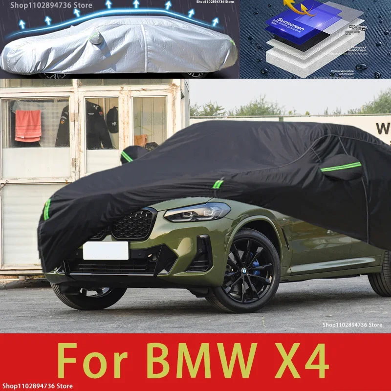 

For BMW X4 fit Outdoor Protection Full Car Cover Snow Covers Sunshade Waterproof Dustproof Black Car Cover