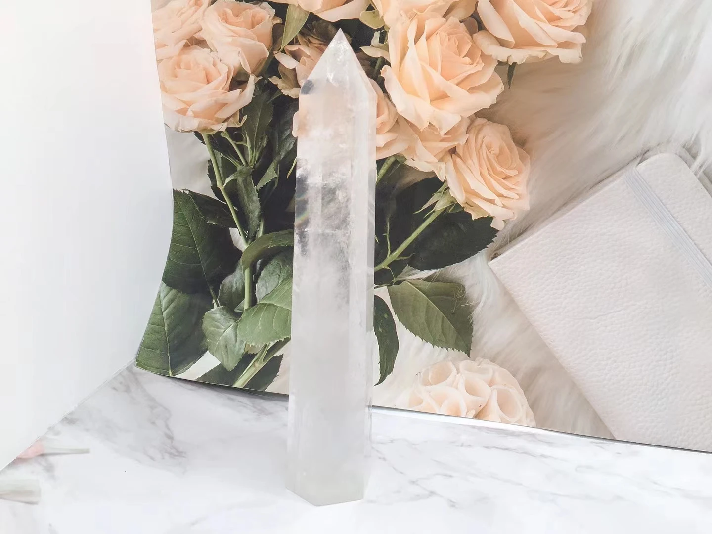 100％Natural Crystal Transparency Quartz Point Healing Stone Hexagonal Prisms  Obelisk Wand Reiki Energy Stone Home Decor