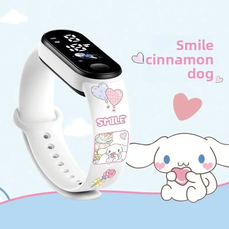 Kuromi & Cinnamoroll Kids Digital Watch Upgraded Waterproof Sports Model with Night Light Cute Fashion Student Timepiece