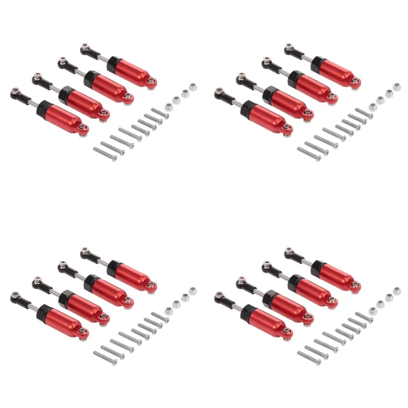 

ABUM-16Pcs Alloy Shock Absorber For WPL 1:16 Henglong C-14 C-24 Pickup Crawler Half Truck RC Car Spare Parts,Red