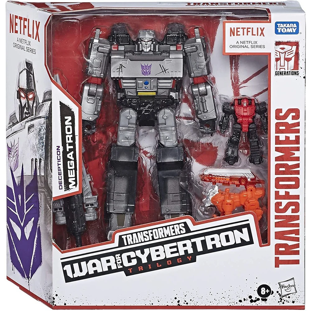ในสต็อก Hasbro Transformers War สําหรับ Cybertron NETFLIX Optimus Prime, Megatron, Bumblebee, Sideswipe, Mirage และ Soundwave ของเล่น