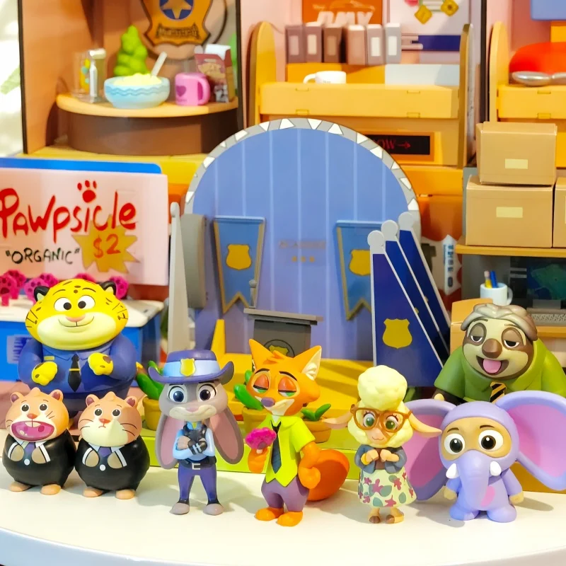 

В наличии Новая Зверополис Diy Сборка Сцена Слепая коробка Художественные игрушки Фигурки Настольная коллекция Украшение Орнамент Модель Подарок на день рождения