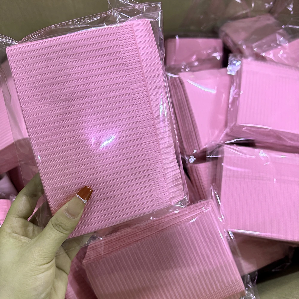 20Pcs Pink Disposable Nail Tattoo Clean Pad Mat 3 Ply 6Colors Waterproof Tablecloths Dentist Medical Paper Manicure Table Cloths