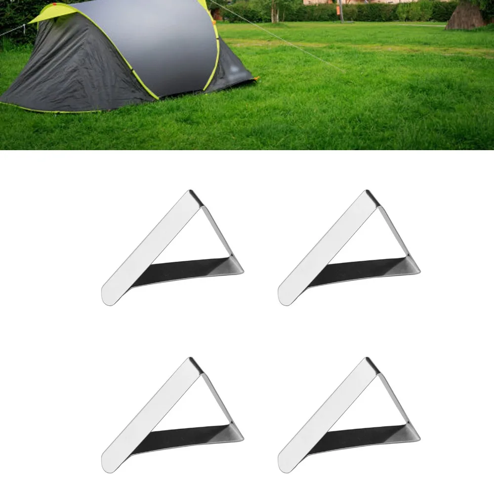 6Pcs Rustproof Stainless Steel Tablecloth Clips Silver 6*5.3*6.5cm Tablecloth Clamps Table Clips Wedding Decor