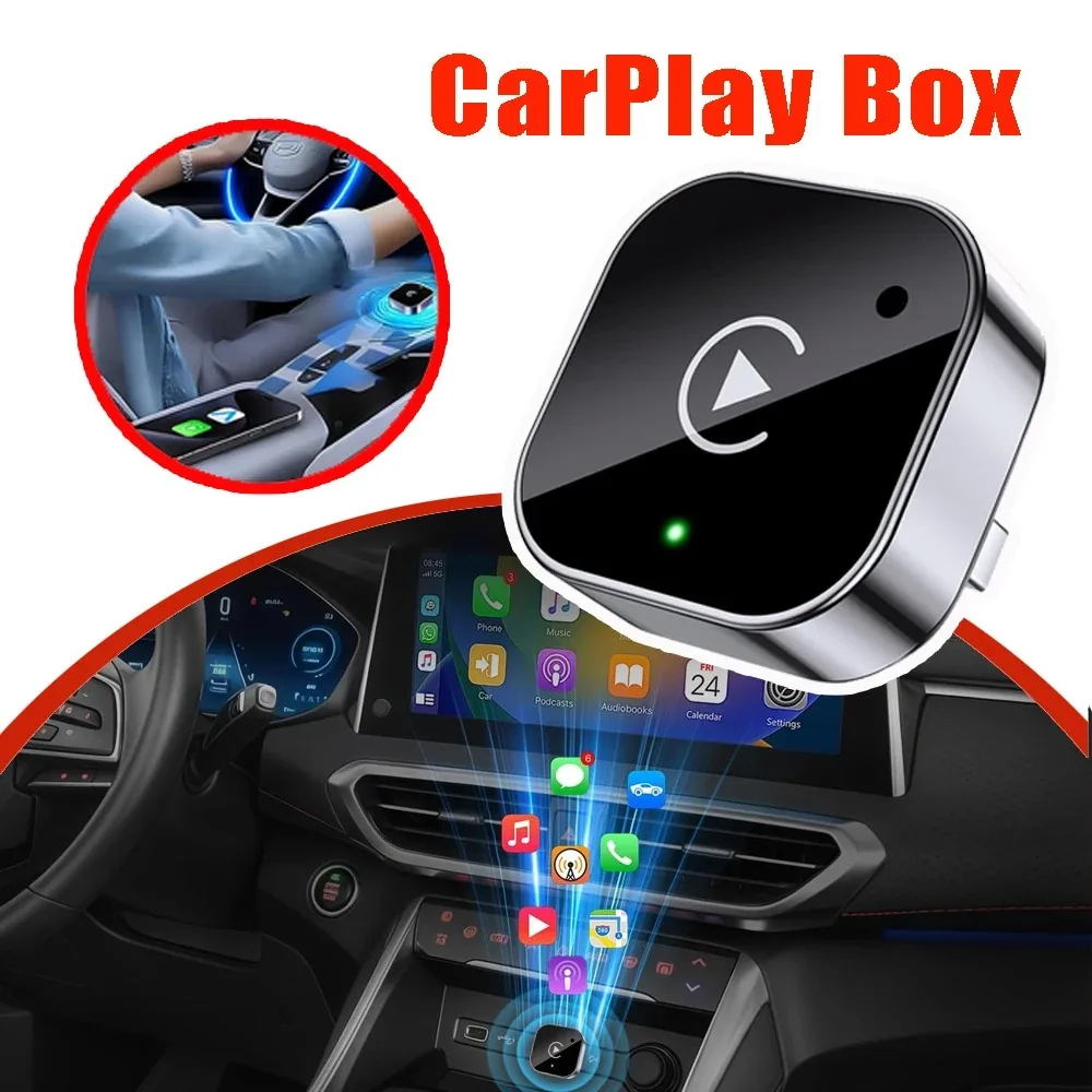 

Беспроводной адаптер 2-в-1 для CarPlay и Android Auto, преобразователь проводного CarPlay в беспроводной, 5 ГГц Wi-Fi, USB Type-C, смарт-бокс, автомобильный аксессуар