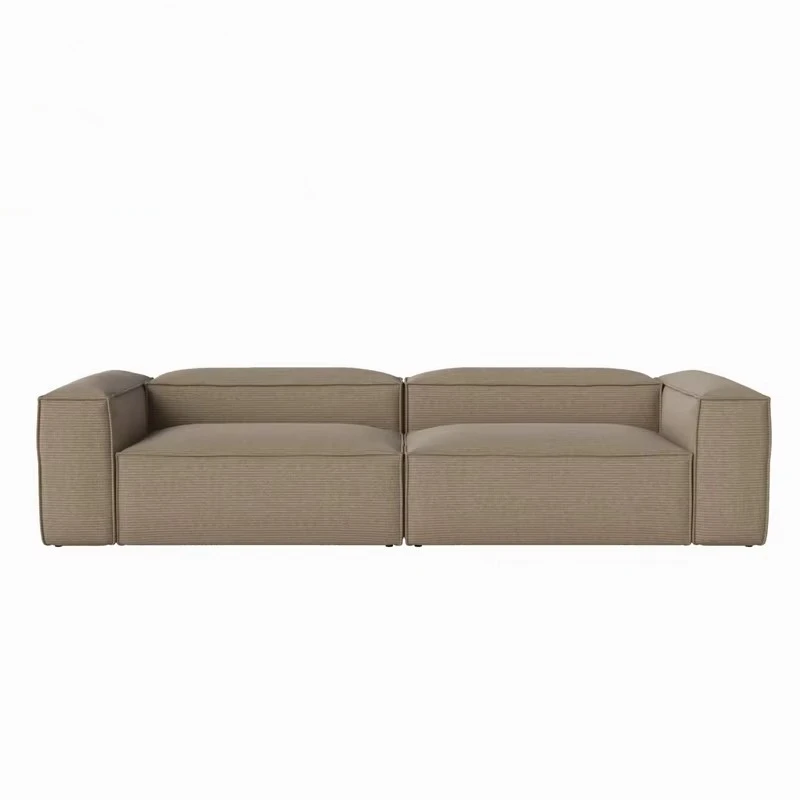 Italian Furniture Corduroy Fabric Sectional Living Room 3 Seater Sofa Modern Nordic Minimalist Bean Bag Indoor Office Sofa Set