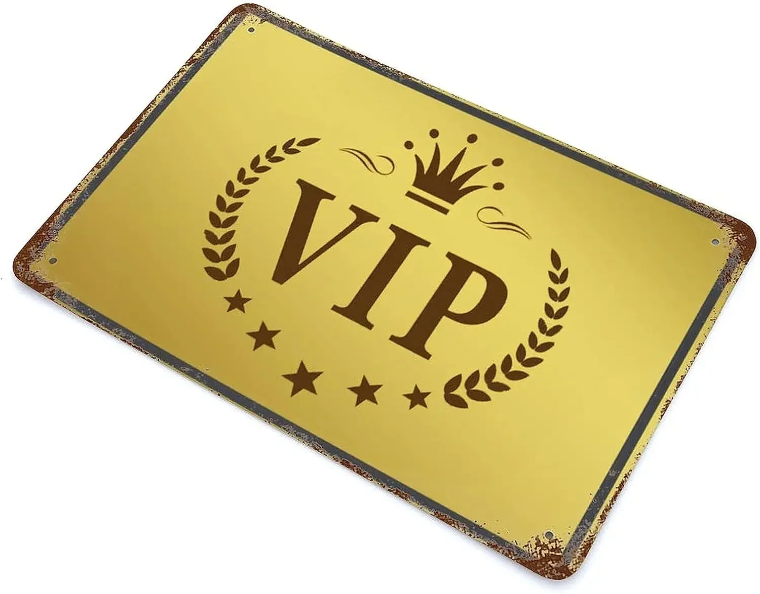 VIP-ヴィンテージの金属装飾プレート,クラウンとスター,マン用,ケーブ,バー,ショップ,ガレージ,家庭,オフィス,ツアー,12x8インチ