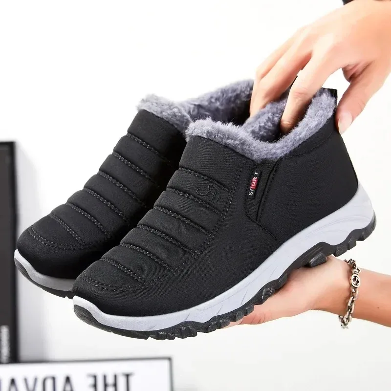 

Men's Shoes 2025 Winter Comfortable Snow Boots Fashion Waterproof Non Slip Shoes for Men Plus Size Keep Warm Plush Shoes Couple