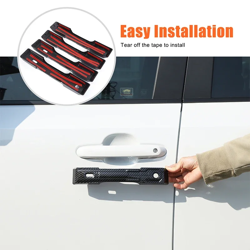 

Для Toyota Prado 2024+ крышка внешней ручки, декоративная защитная крышка ручки внешней двери, узор из углеродного волокна (модель меха)