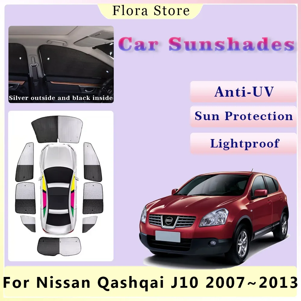 

Полное покрытие для Nissan Qashqai J10 Dualis 2007 ~ 2013 Автомобильные задние боковые окна солнцезащитные очки на лобовое стекло Солнцезащитный козырек занавеска аксессуары