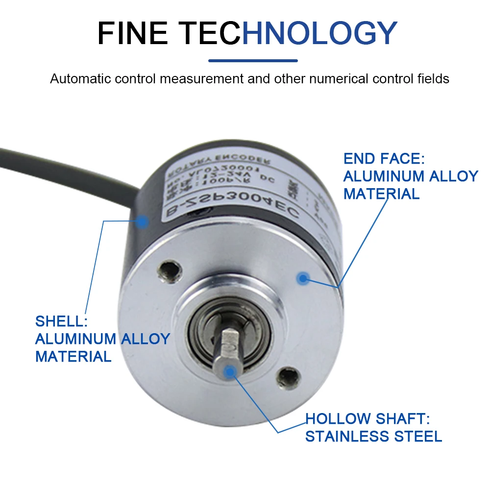 AUCHTEL 30mm Incremental Encoder 4mm Shaft Rotary Switch A B Z Phases36 50 60 100 200 250 300 360 500 600 PPR 5-24VDC