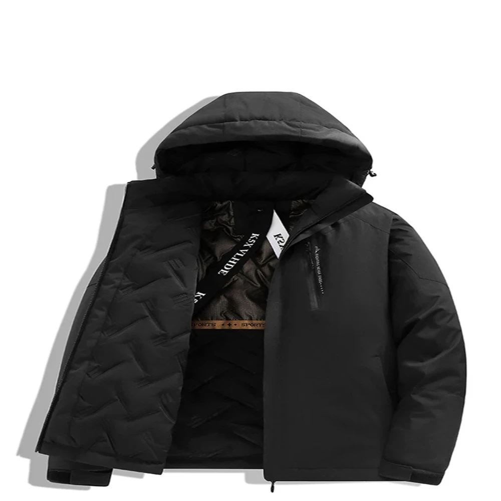 เสื้อแจ็คเก็ตบุผ้าฝ้ายกันฝนสำหรับผู้ชายไซส์ใหญ่ S-6XL สำหรับฤดูหนาว เสื้อแจ็คเก็ตบุผ้าฝ้ายกราฟีนหนาและให้ความอบอุ่น