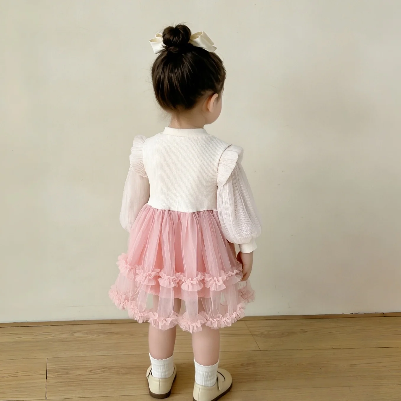 Spring And Autumn New Baby Girl Dress Sweet Mesh Princess Dress, Baby Girl Party Dress Children'S Clothing 6 Months To 3 Years