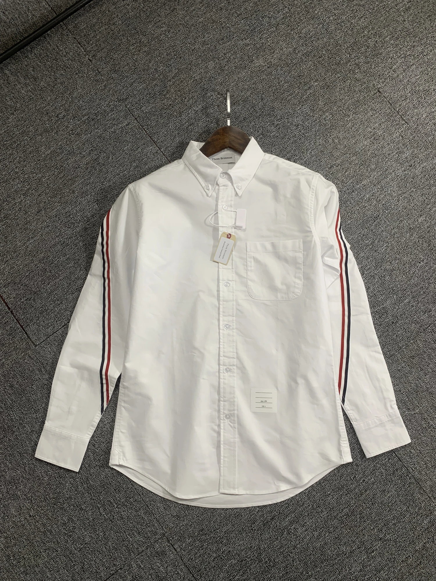 

Thom Bronman Ox Cloth irt Men Women Couple Sle Double Sve Weave Belt Casual Outerwear Faion Urban Busin Leisure