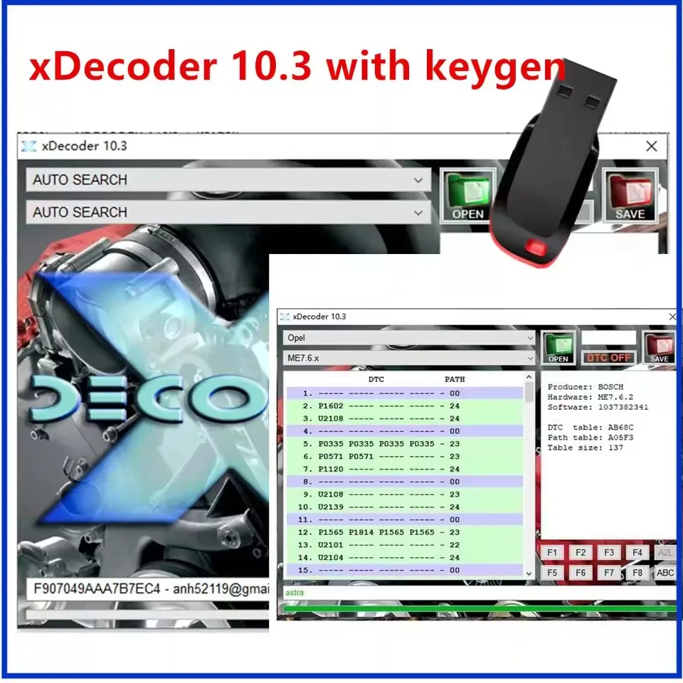2025 XDecoder 10.3 Universeller DTC-Entferner für Laptop-Fehlerlöscher Software mit Keygen Inklusive