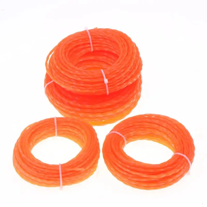 1 PCS Nylon Spiral Brush Cutter Rope Lawn Mower Head Accessory 15m*2.4mm/2.7mm/3mm/4mm Grass Trimmer Line