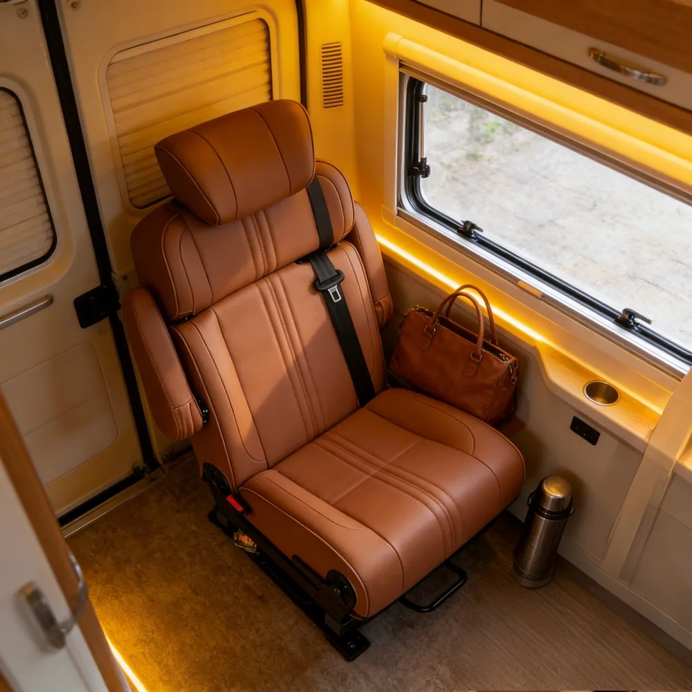 

Multifunctional PU Leather Luxury Comfortable RV MPV Motorhome Sprinter Promaster Hiace Van Seats 3-fold Changeover