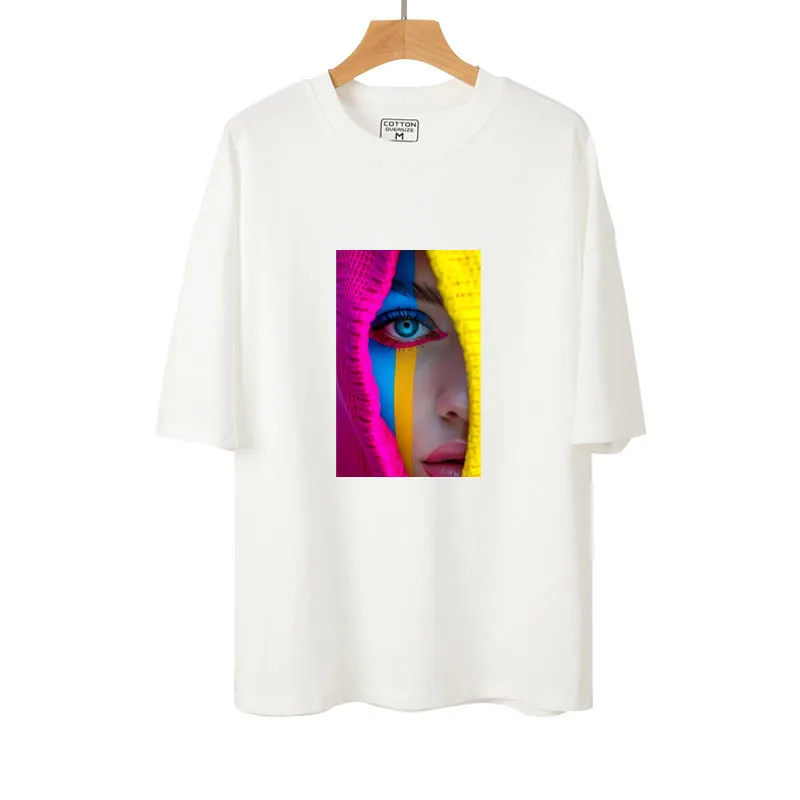 26cm Fashion Oil Painting Decal DTF Heat Transfer Printing Color Collision Art DIY Clothing Accessories Ironing Patch Washable