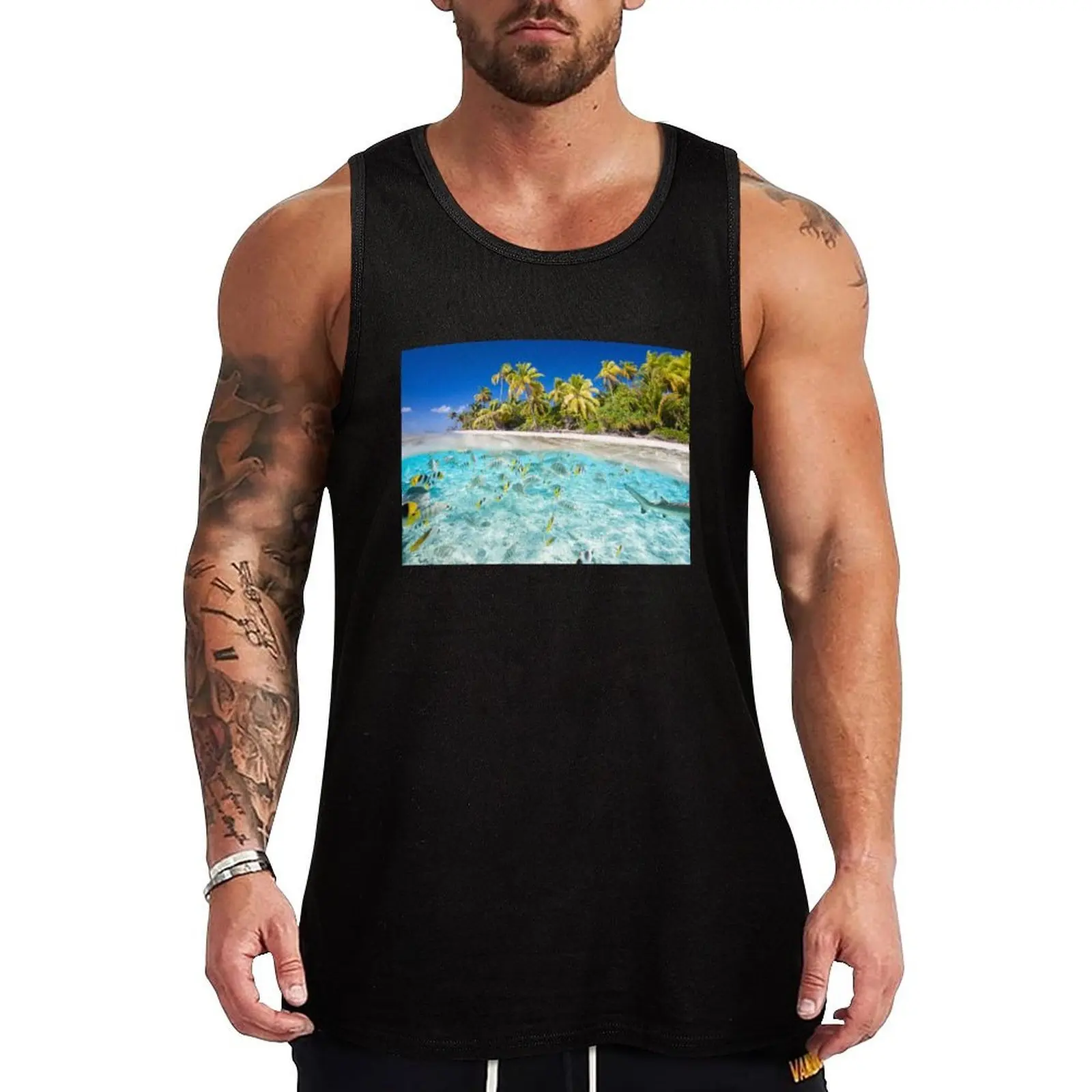

Tropical Paradise Tank Top summer clothes man 2025 Vest male anime clothes
