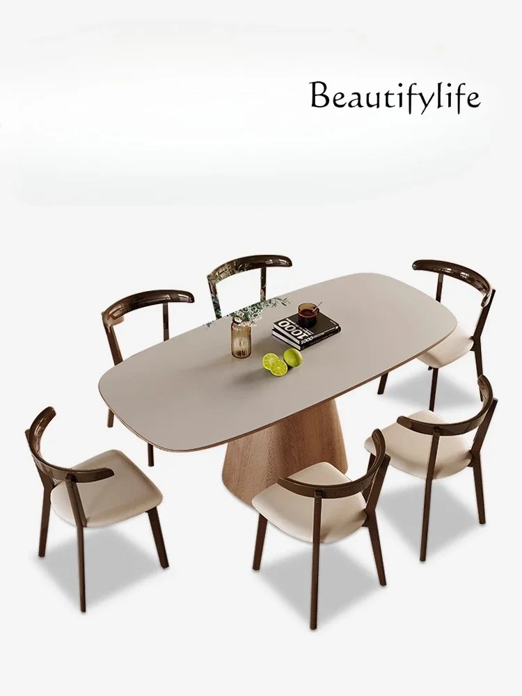 

Обеденный стол C, сплошной цвет, обеденный стол из каменной плиты и комбинация стульев, скандинавский бытовой стол для небольшой квартиры, обеденный стол из цельного дерева