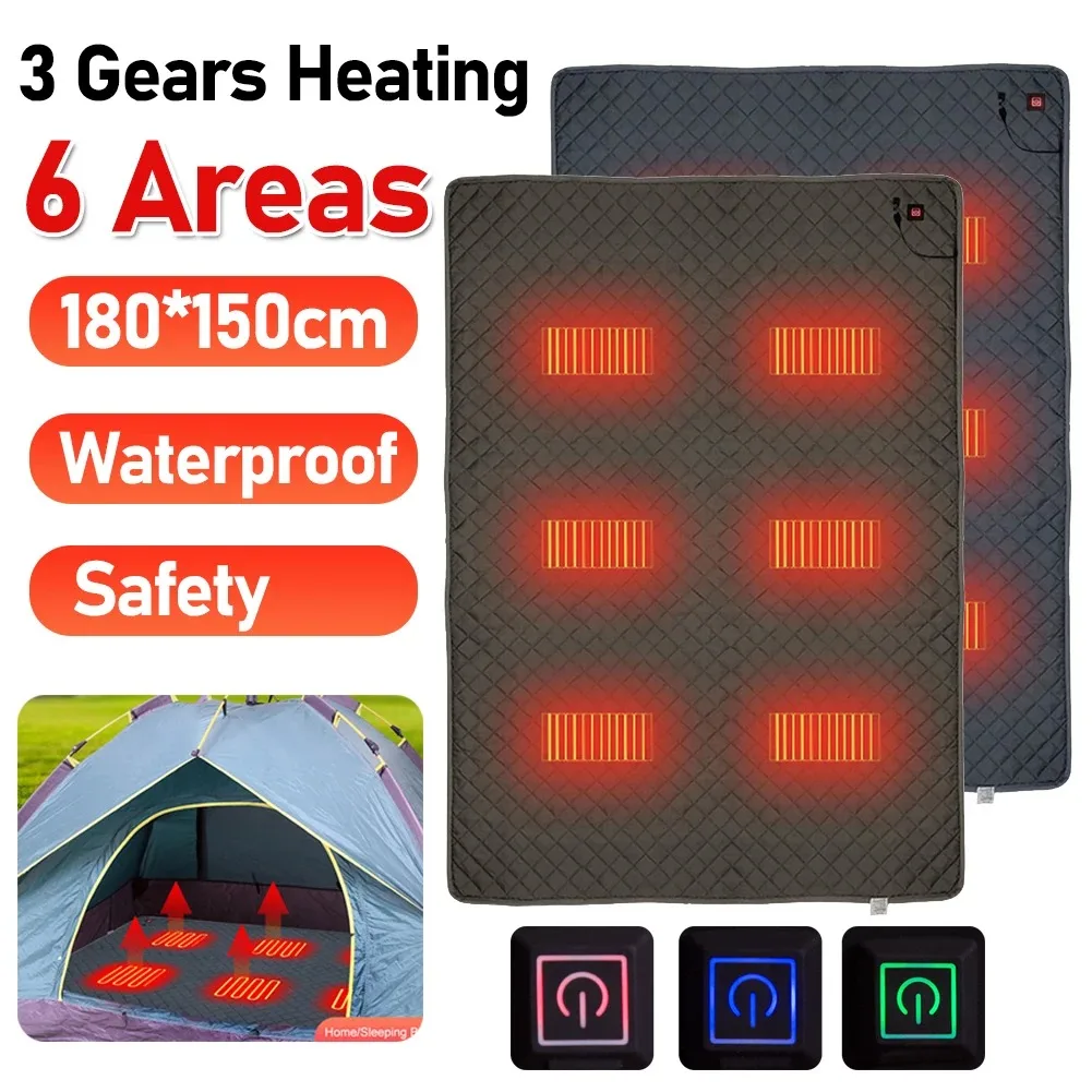 

Electric Heating Pad Sleeping Mattress Heated Mat 3 Gears Heating Sleeping Pad Electric Blanket for Outdoor Camping Thermal Pad