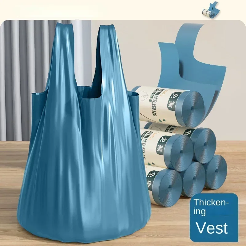 

150 Pieces Packing Disposable Household Vest-style Garbage Bags Kitchen Handheld Thickened Trash Can HDPE Large Garbage Bag