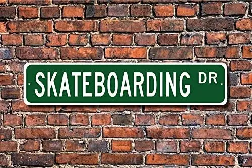 Tin Signs Home Decoration Skateboarding Sign Fan Skateboarding Gift Skateboard Rider Street Sign Art Wall Decor Metal Sign 4 x 1