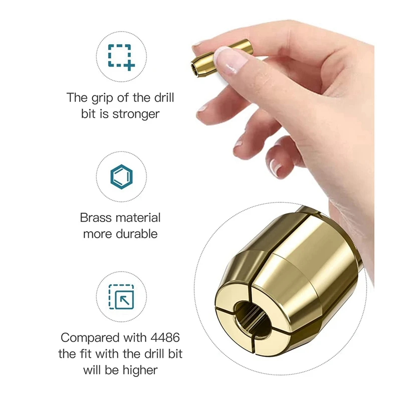 Imagem -02 - Dremel Drill Chuck Collet Conjunto para Dremel Substituição Keyless Bit Porca Rotativa 32 a Substituição 4486