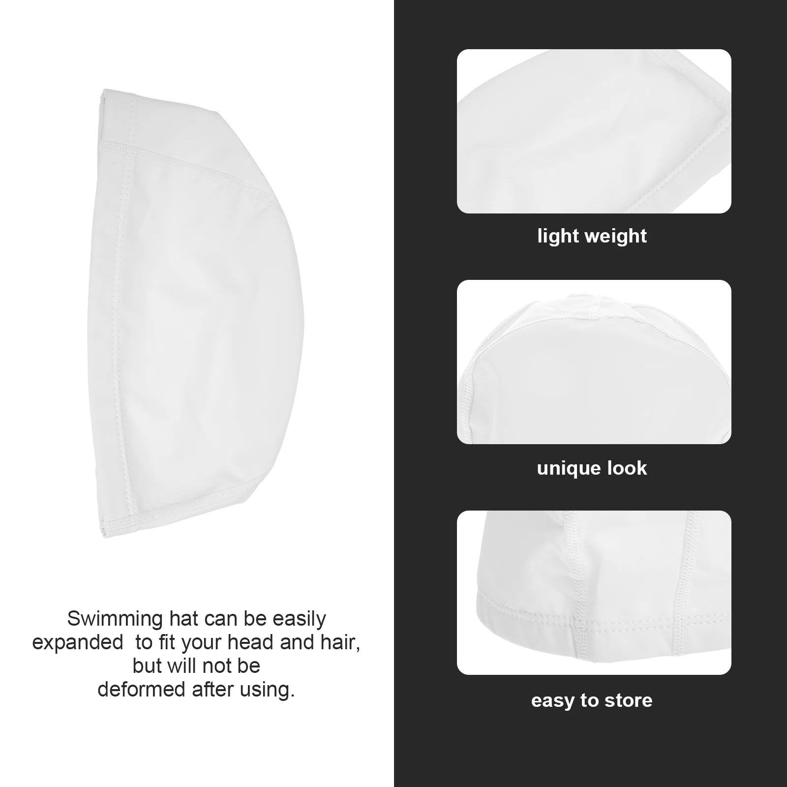 

Waterproof Swim Cap Professional Swimming Hat with Cover White Sports Caps for Women