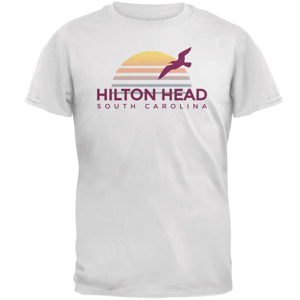 Beach Sun Hilton Head South Carolina Mens T Shirt  High Quality 100%Cotton Short Sleeve