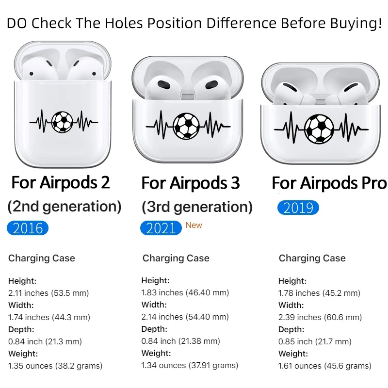 حافظة شفافة ناعمة من البولي يوريثان الحراري لأجهزة Apple Airpods Pro 2 3 1 حافظة لكرة القدم وكرة القدم وغطاء سماعة الأذن Airpod Shell
