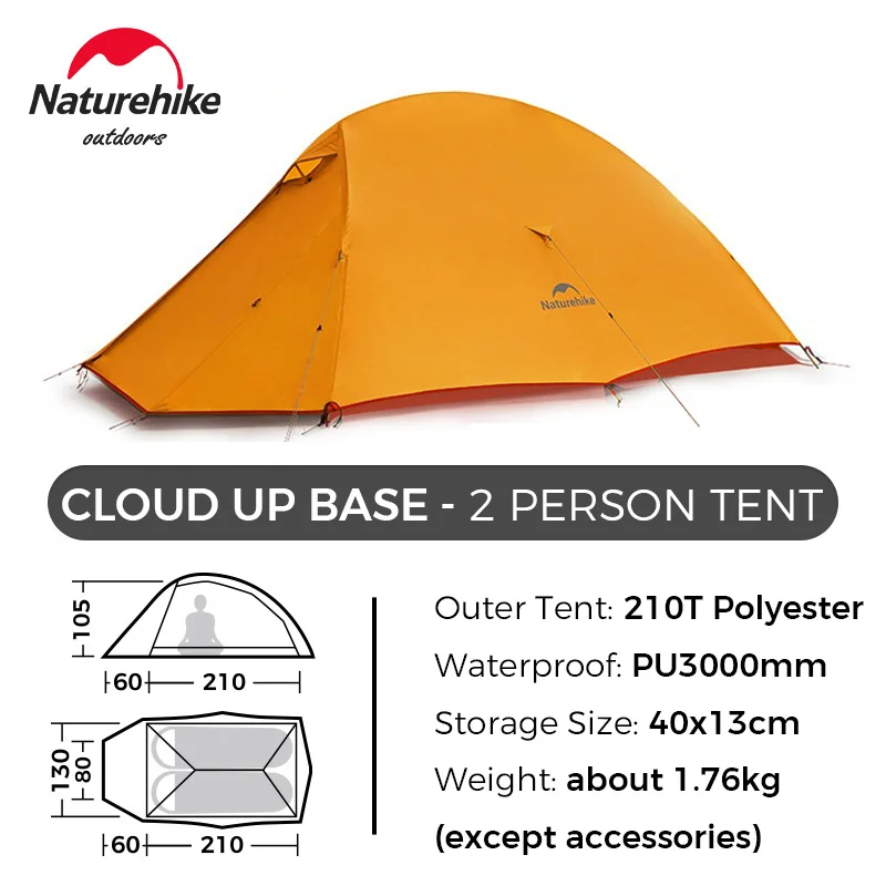 Naturehike Cloud up 2X オレンジ Amazon.com : Naturehike Cloud-Up 1 Person Tent, Lightweight