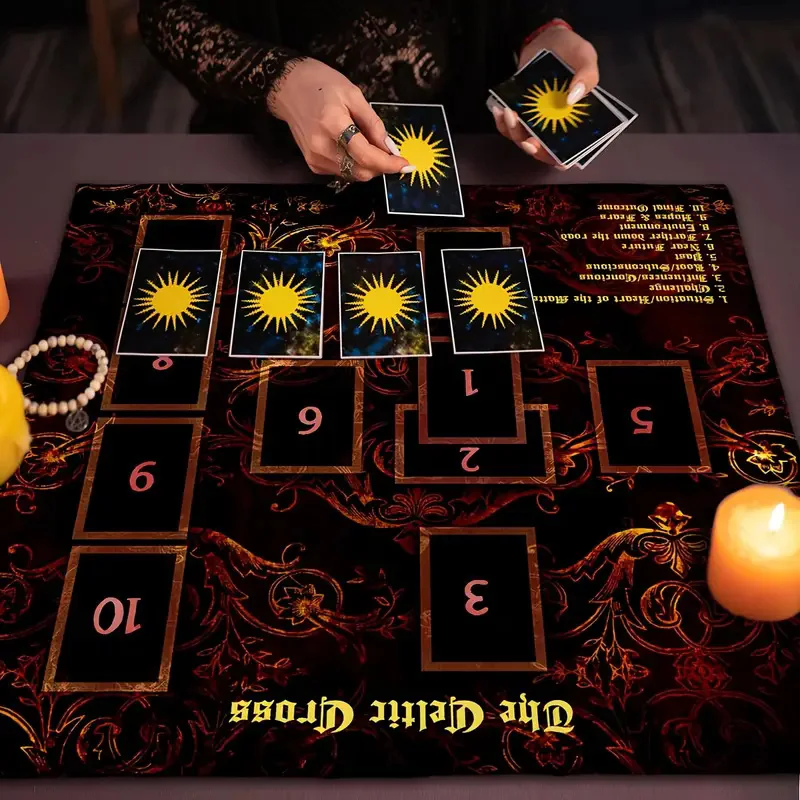 Mystical Celtic Cross Altar Cloth Tarot Tablecloth Vintage European Tarot Mat For Tarot Card Table Cloth Witchy Home Room Decor