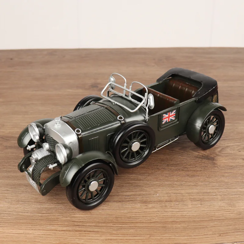 Imitation Bingley Creeper Convertible Sports Car Model Tin Crafts Living Room Window Vintage Collection Decorative Car Accessori