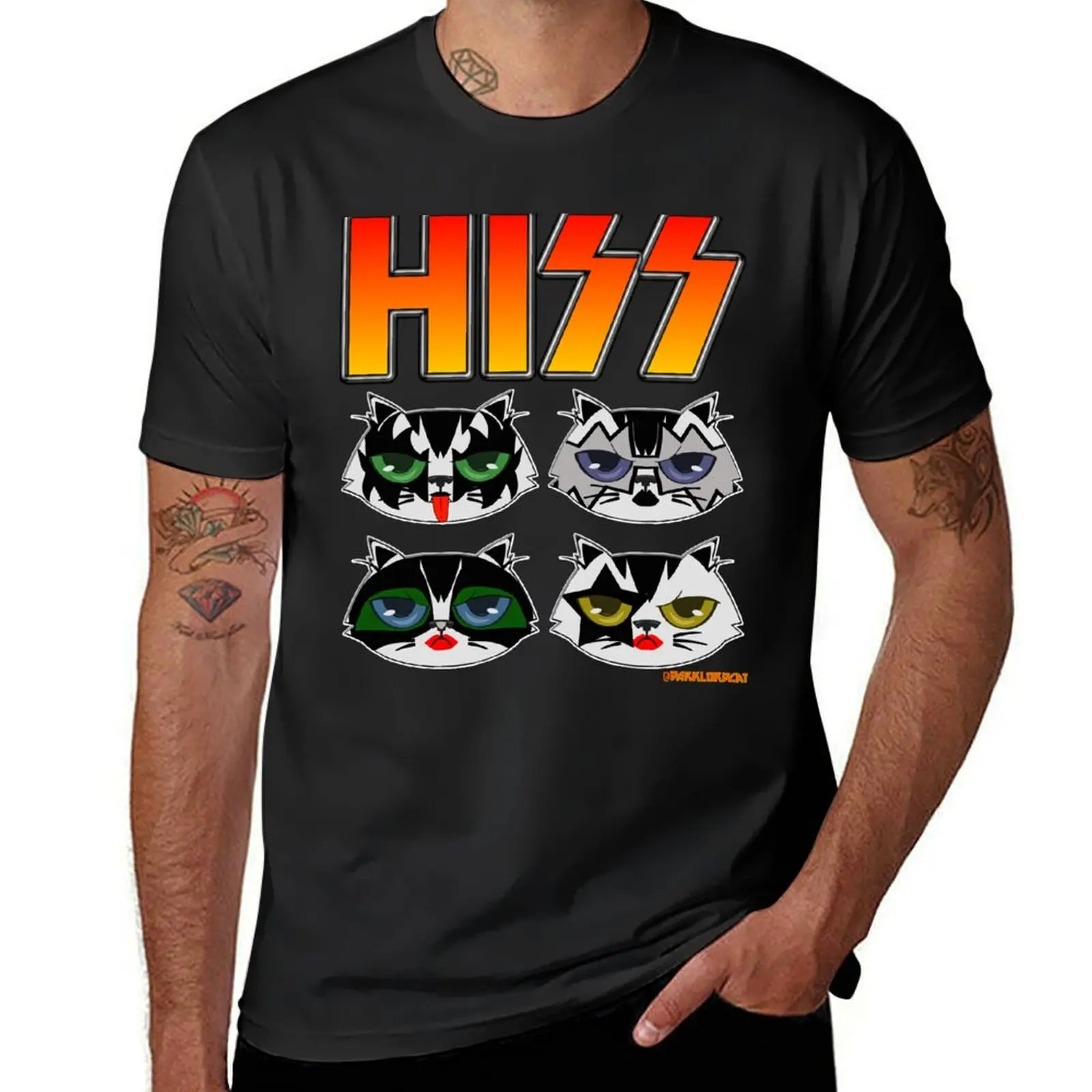 HISS T-Shirt blacks anime hippie clothes customs mens graphic t-shirts funny