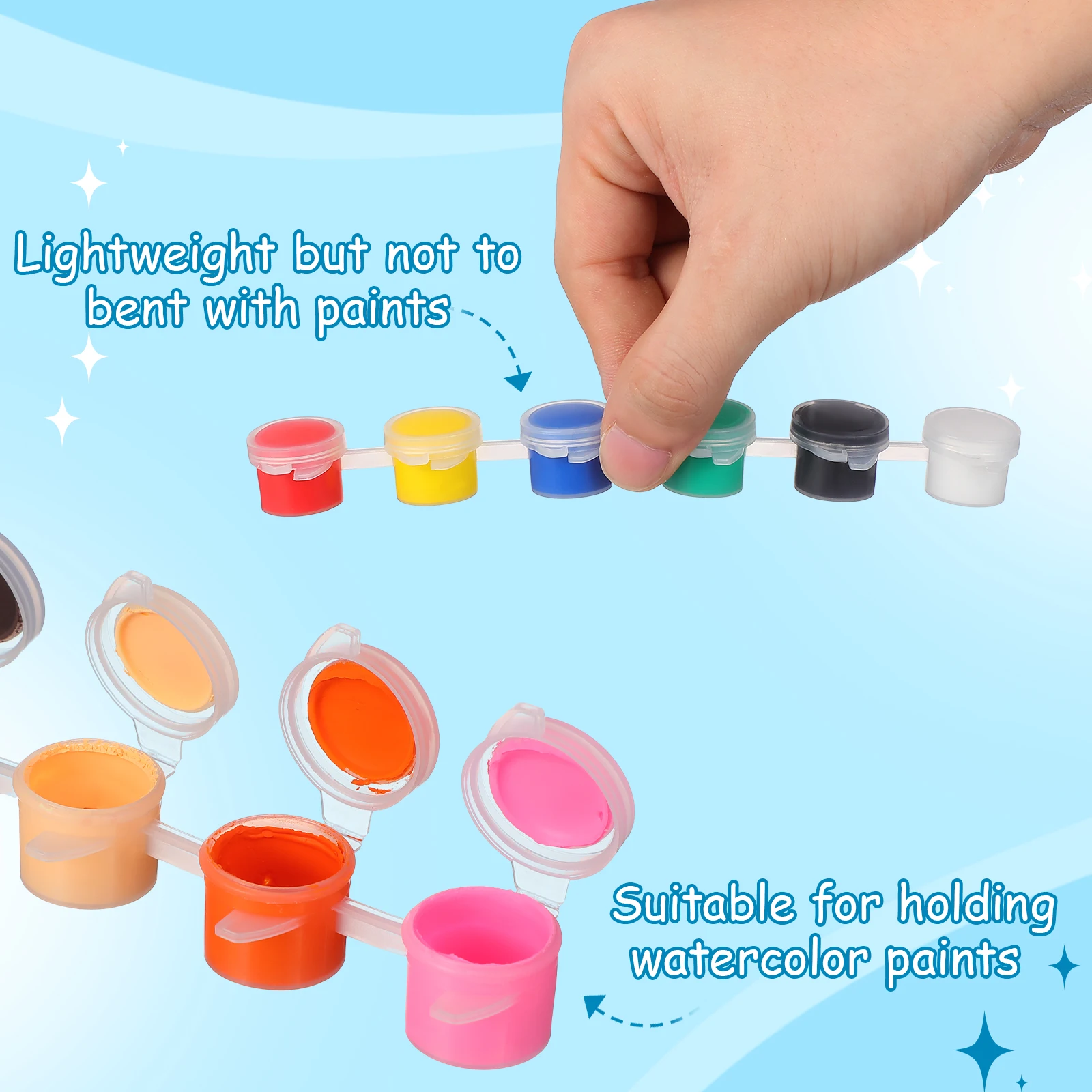 30Pcs Empty Paint Strips High-Quality Pe Material Practical Gift for Artists Watercolor Container Supplies Empty Paint Pot