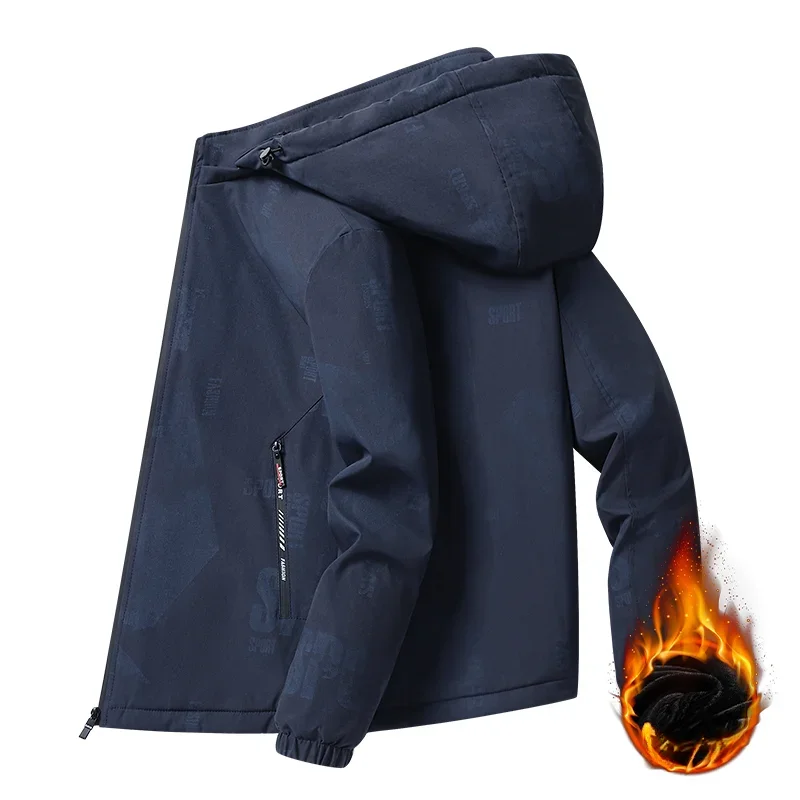 Abrigo con capucha de Softshell para hombre, de lana gruesa de Color sólido chaqueta impermeable, abrigo de aventura al aire libre, otoño e invierno, nuevo