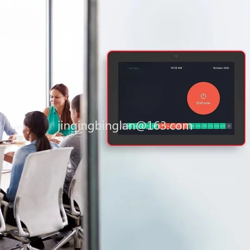 Wall Mounted 10.1 Touch Screen NFC RFID RK3566 Android 11 Light Emitting Diode Bar Display Conference Room Tablet
